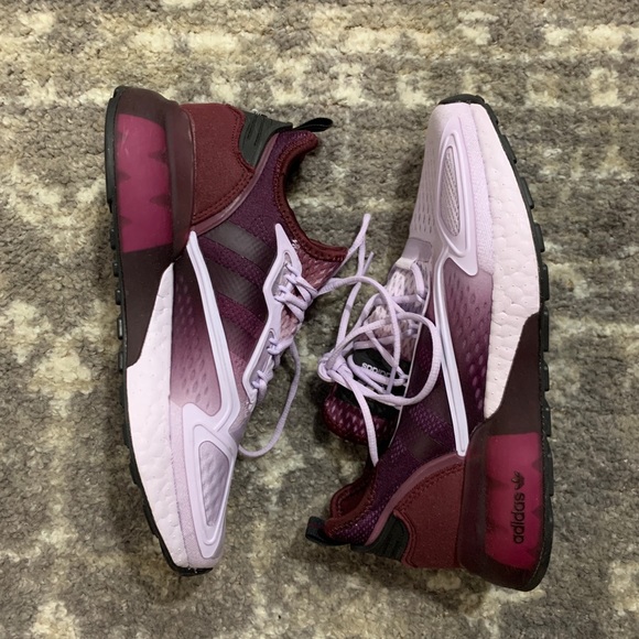 adidas | Shoes | Adidas Zx 2k Boost Purple Tint Maroon Shoes | Poshmark